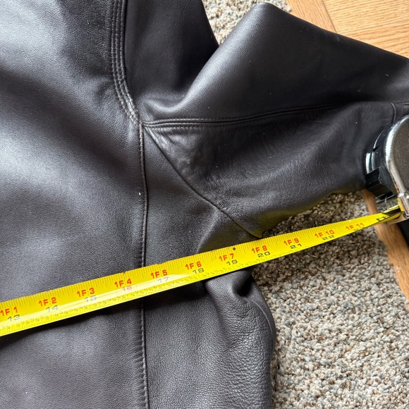 Blassport Womens Dark Brown Leather Jacket With Faux Fur Collar - Picture 5 of 13